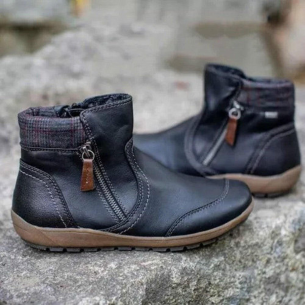 Stylowe Wodoodporne Botki Damskie - Isabeau-Czarny-35-Trend Polska