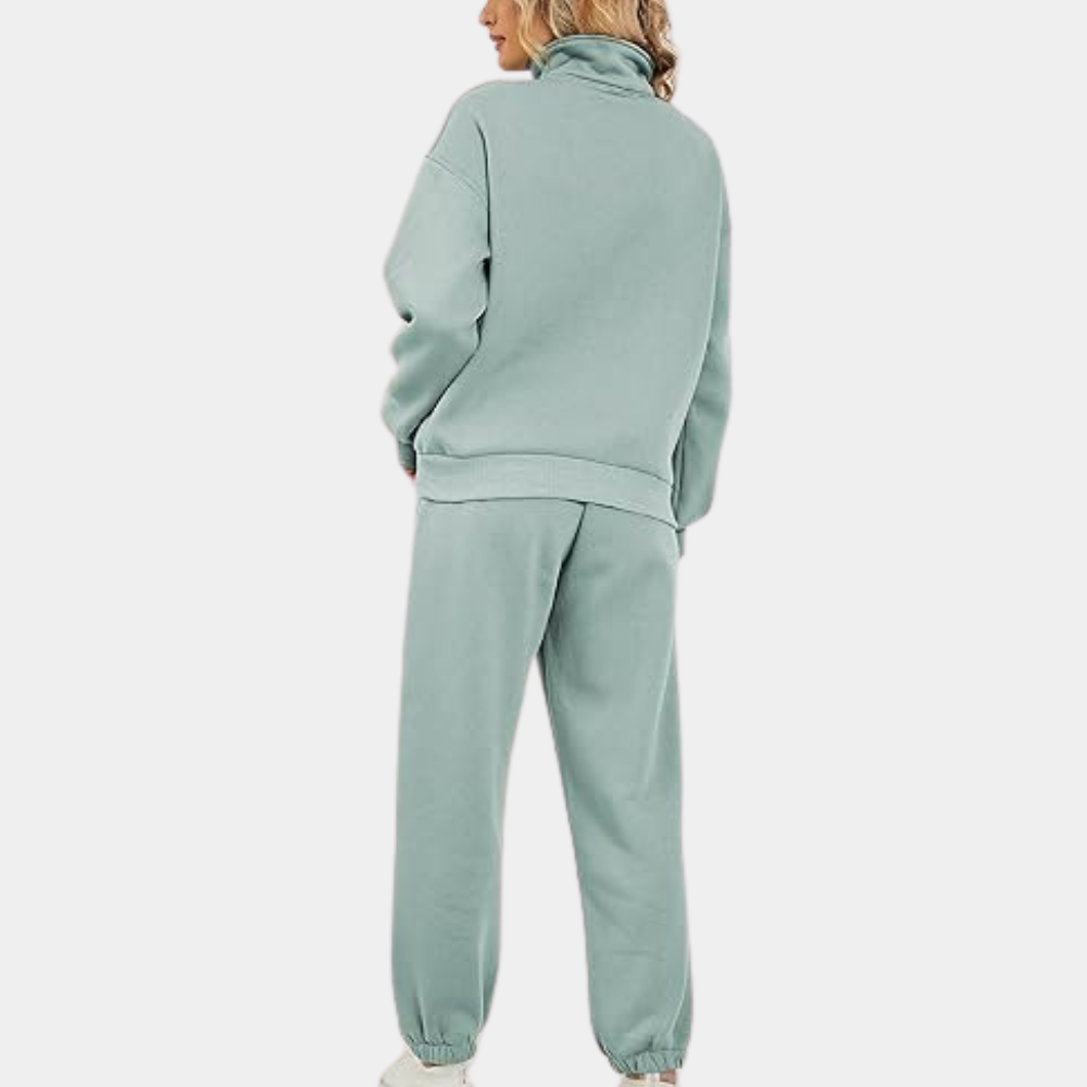 Stylowy damski dres z bluzą i zamkiem błyskawicznym – Rihanna-Róża-S-Trend Polska