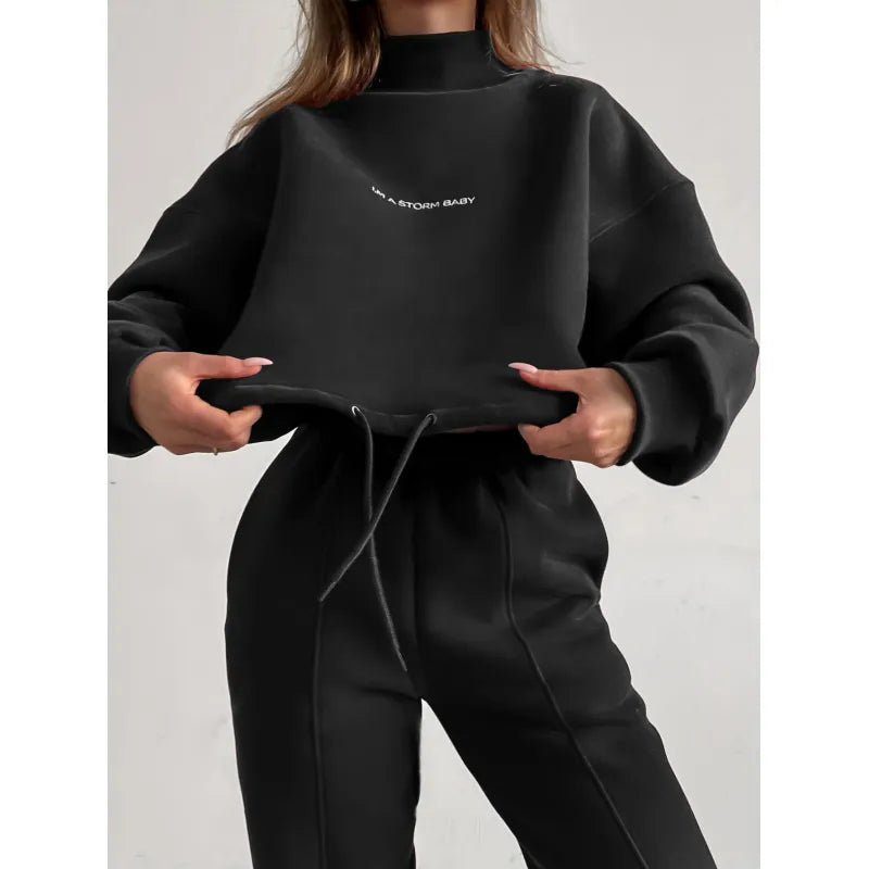 Stylowy Damski Zestaw Treningowy - Jade-Czarny-XS-Trend Polska