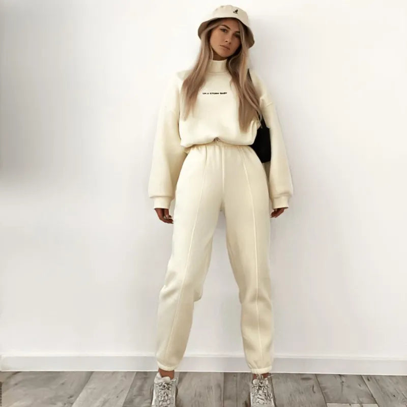 Stylowy Damski Zestaw Treningowy - Jade-Krem-XS-Trend Polska