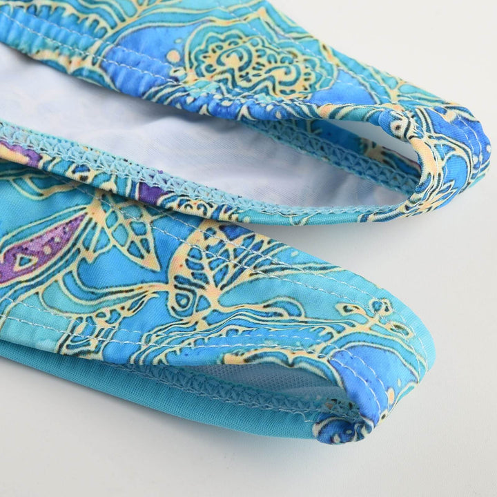 Stylowy dwuczęściowy bikini damski – idealny na plażę i słońce-Marmur Niebieski-S-Trend Polska