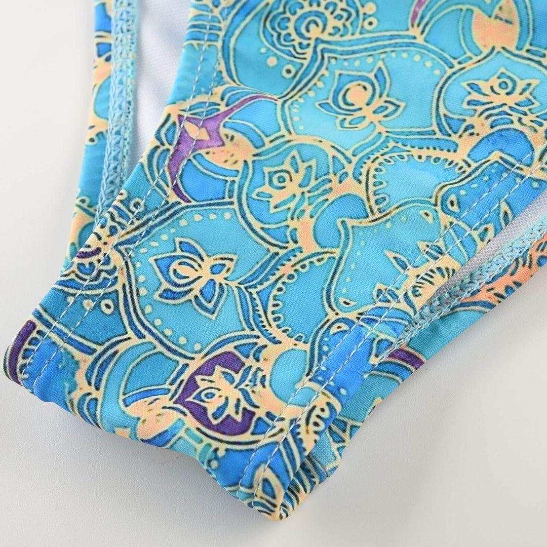 Stylowy dwuczęściowy bikini damski – idealny na plażę i słońce-Marmur Niebieski-S-Trend Polska