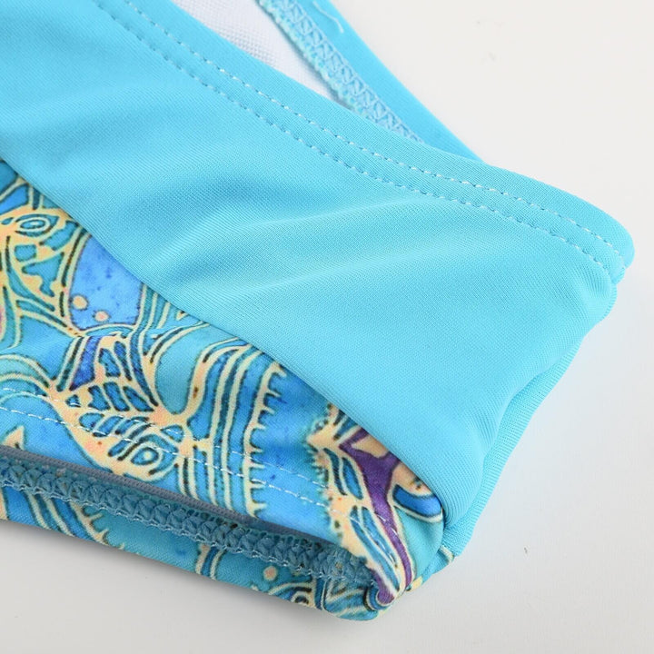 Stylowy dwuczęściowy bikini damski – idealny na plażę i słońce-Marmur Niebieski-S-Trend Polska
