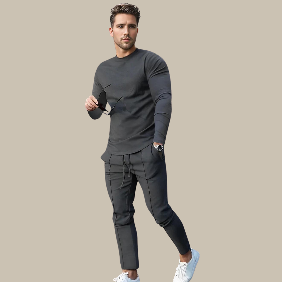 Stylowy dwuczęściowy zestaw męski - UrbanEase-Czarny-S-Trend Polska