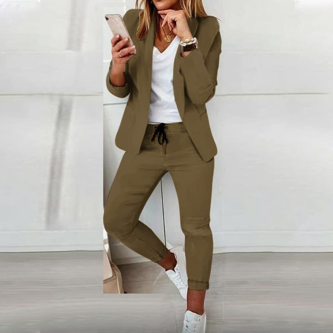 Stylowy Garnitur Damski – Isabelle-Zielony-S-Trend Polska