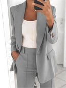 Stylowy garnitur damski - Valentina-Szary-S-Trend Polska