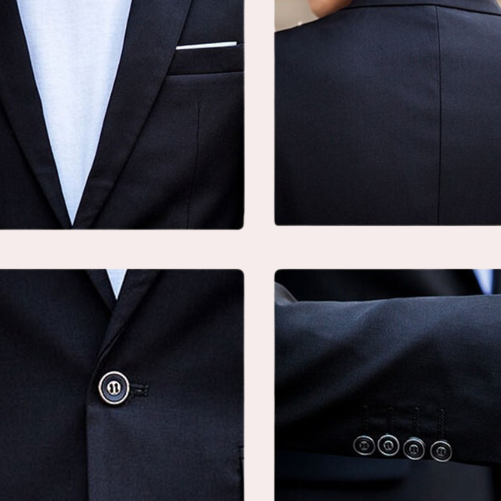 Stylowy garnitur męski - Nathan-Czarny-S-Trend Polska