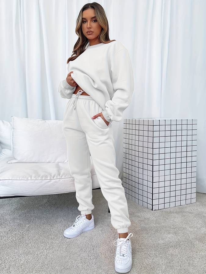 Stylowy i Komfortowy Damski Dres - Emma-Biały-S-Trend Polska