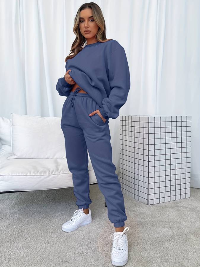 Stylowy i Komfortowy Damski Dres - Emma-Ciemnoniebieski-S-Trend Polska