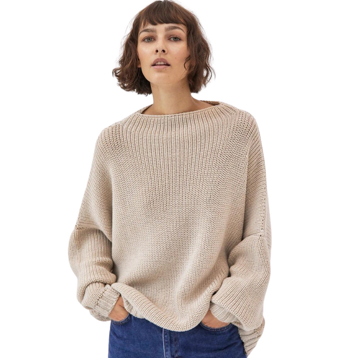 Stylowy i komfortowy sweter damski - Lila-Khaki-S-Trend Polska