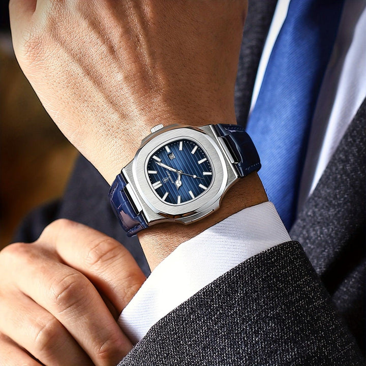 Stylowy i trwały zegarek na rękę dla mężczyzn - ValorLuxe-Niebieski-Trend Polska