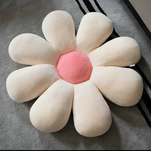 Stylowy i Wygodny Okrągły Poduszkowy - Kwiatowa Rozkosz-Biało-Różowy 2-35X35cm-Trend Polska
