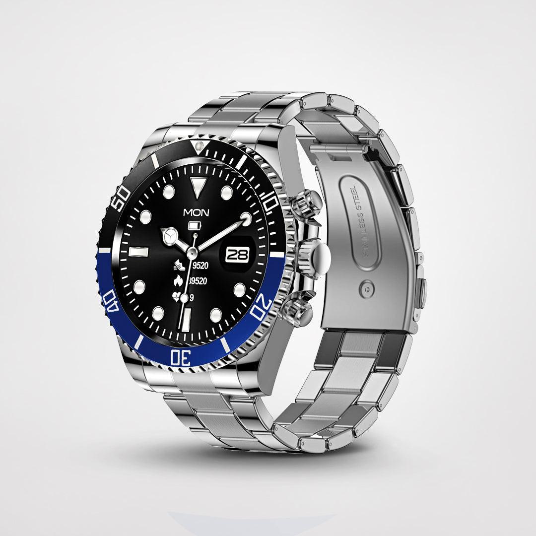 Stylowy i zaawansowany smartwatch - PowerFit-Czarny/Niebieski-Trend Polska