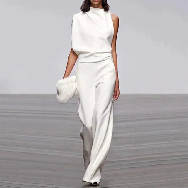 Stylowy Kombinezon - Aria-Biały-S-Trend Polska