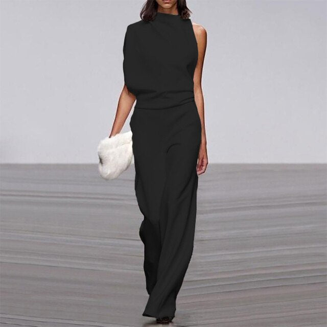 Stylowy Kombinezon - Aria-Czarny-S-Trend Polska