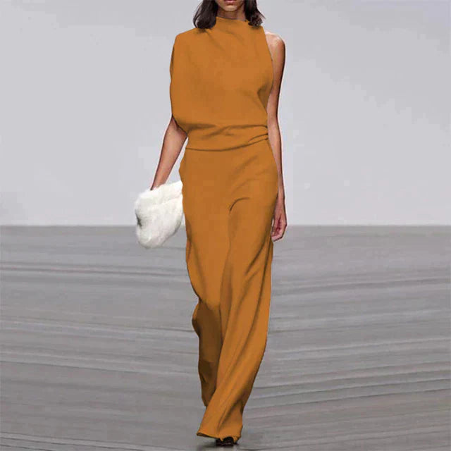 Stylowy Kombinezon - Aria-Żółty Pomarańczowy-S-Trend Polska