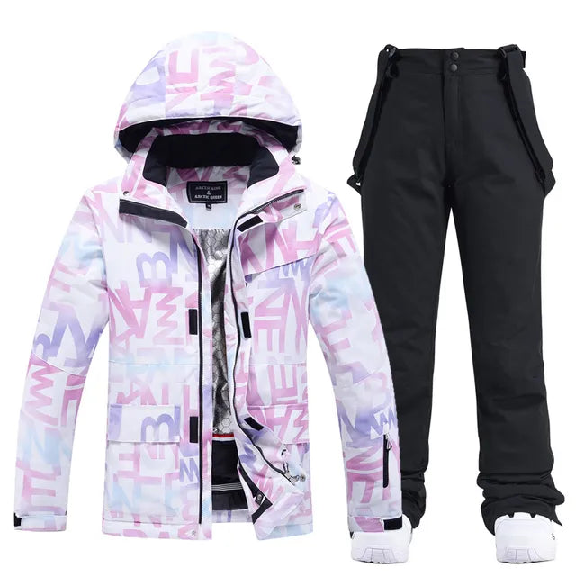Stylowy kombinezon narciarski dla kobiet - Aurora-Fioletowy/Czarny-XS-Trend Polska