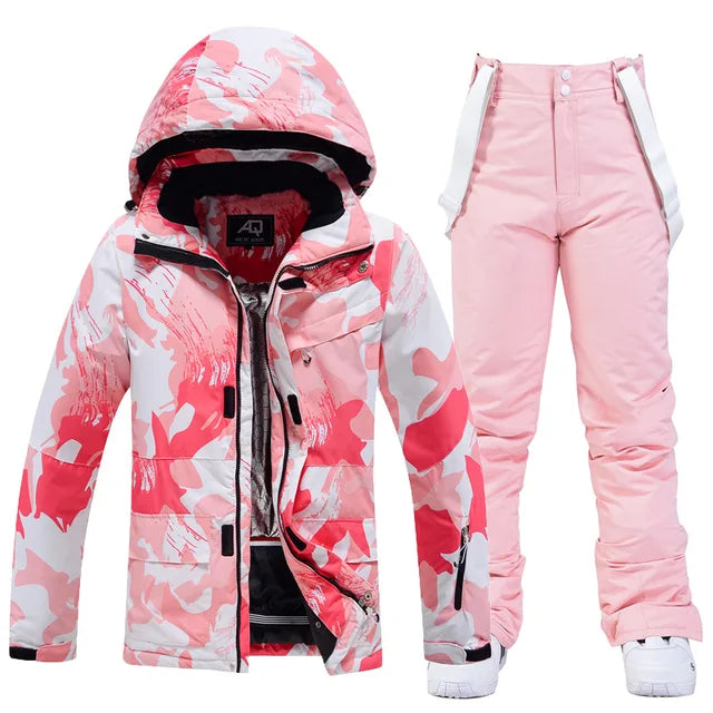 Stylowy kombinezon narciarski dla kobiet - Aurora-Różowy-XS-Trend Polska