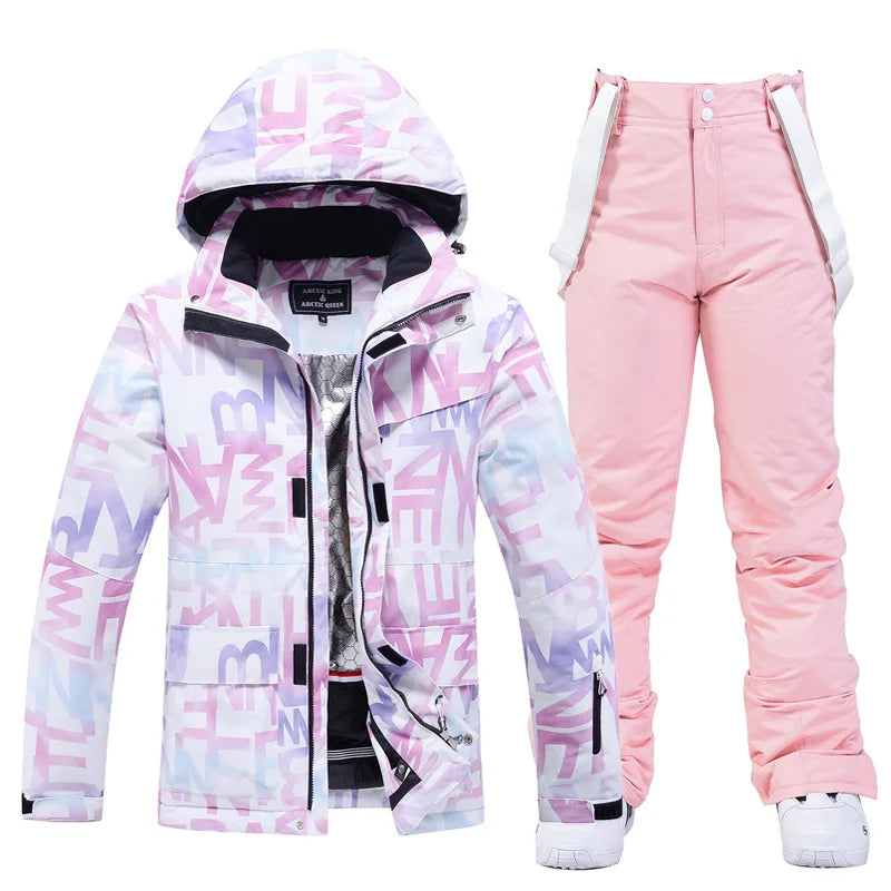 Stylowy kombinezon narciarski dla kobiet - Aurora-Fioletowy/Czarny-XS-Trend Polska
