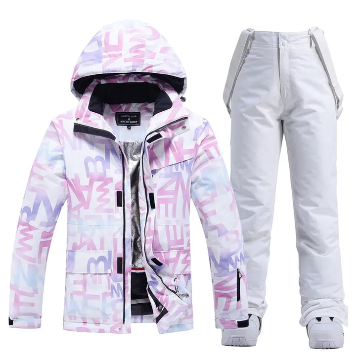 Stylowy kombinezon narciarski dla kobiet - Aurora-Fioletowy/Czarny-XS-Trend Polska