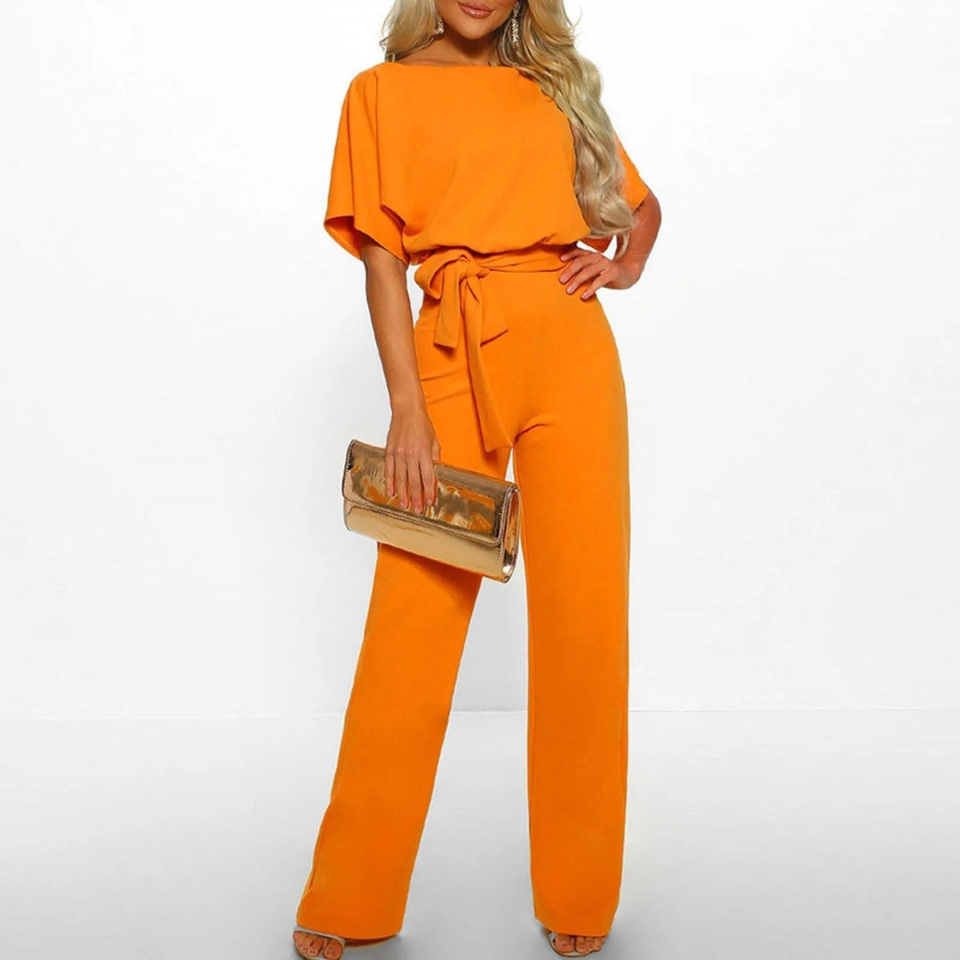 Stylowy kombinezon z wyszczuplającym talią - Naomi-Niebieski-S-Trend Polska
