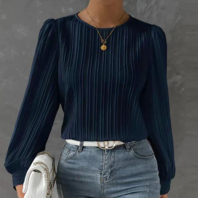 Stylowy, komfortowy sweter damski - Evelina-ciemnoniebieski-S-Trend Polska