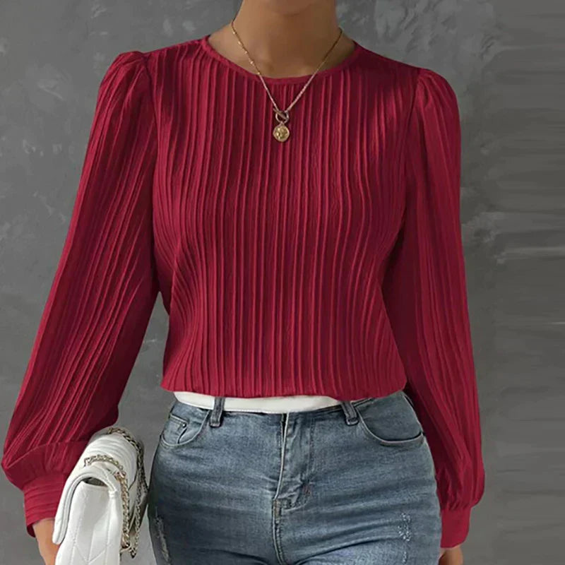 Stylowy, komfortowy sweter damski - Evelina-Czerwony-S-Trend Polska