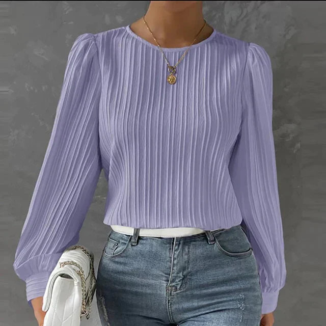Stylowy, komfortowy sweter damski - Evelina-Fioletowy-S-Trend Polska