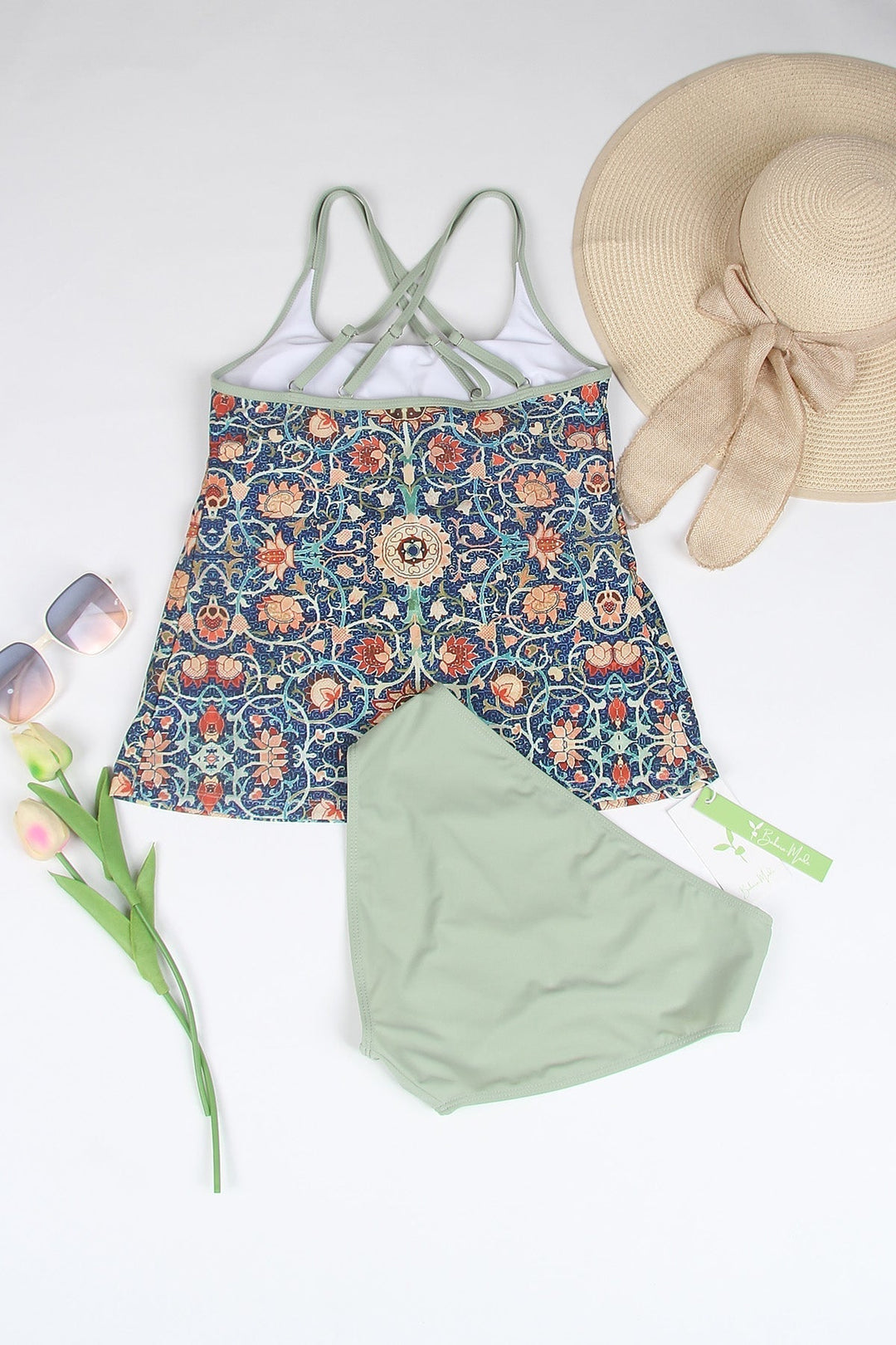 Stylowy kostium kąpielowy bez rękawów z atrakcyjnym wzorem - SummerGlow-S (36/38)-Trend Polska