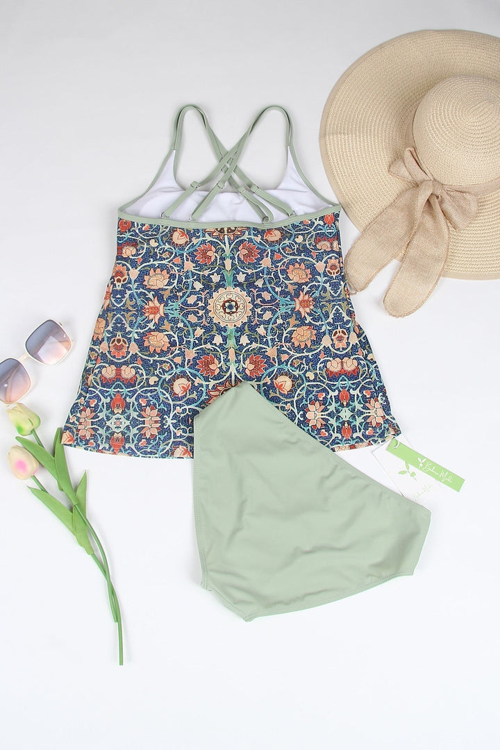 Stylowy kostium kąpielowy bez rękawów z atrakcyjnym wzorem - SummerGlow-S (36/38)-Trend Polska