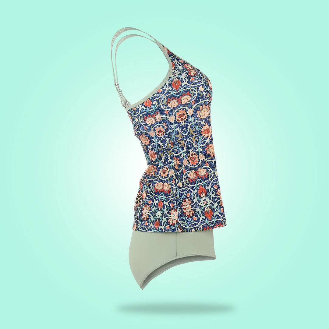 Stylowy kostium kąpielowy bez rękawów z atrakcyjnym wzorem - SummerGlow-S (36/38)-Trend Polska
