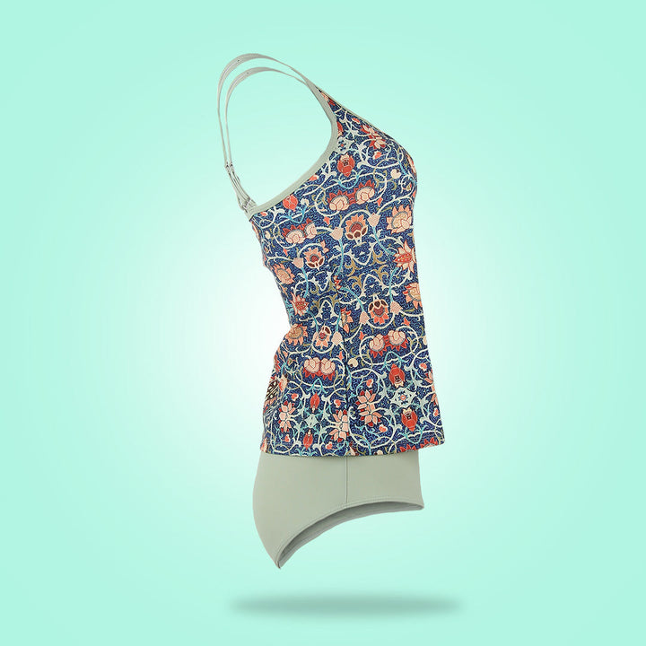 Stylowy kostium kąpielowy bez rękawów z atrakcyjnym wzorem - SummerGlow-S (36/38)-Trend Polska