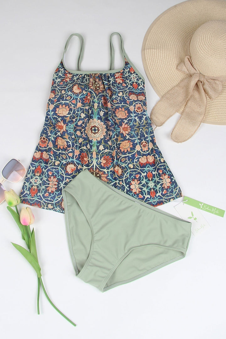 Stylowy kostium kąpielowy bez rękawów z atrakcyjnym wzorem - SummerGlow-S (36/38)-Trend Polska