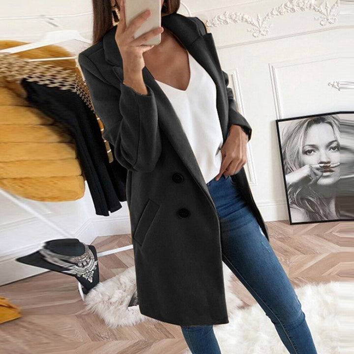 Stylowy płaszcz damski - Mila-Czarny-S-Trend Polska