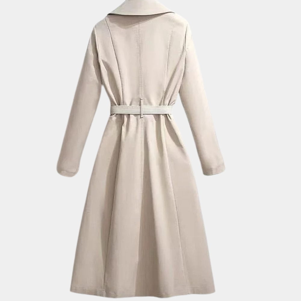 Stylowy płaszcz trench dla kobiet z paskiem - Noa-Czarny-XS-Trend Polska