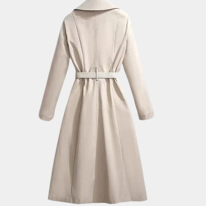 Stylowy płaszcz trench dla kobiet z paskiem - Noa-Czarny-XS-Trend Polska