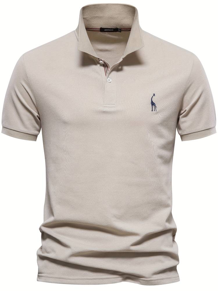 Stylowy Polo Męski - Jasper-Beżowy-S-Trend Polska