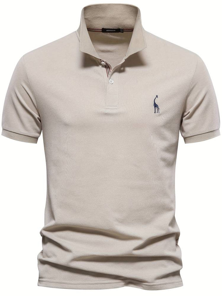 Stylowy Polo Męski - Jasper-Beżowy-S-Trend Polska
