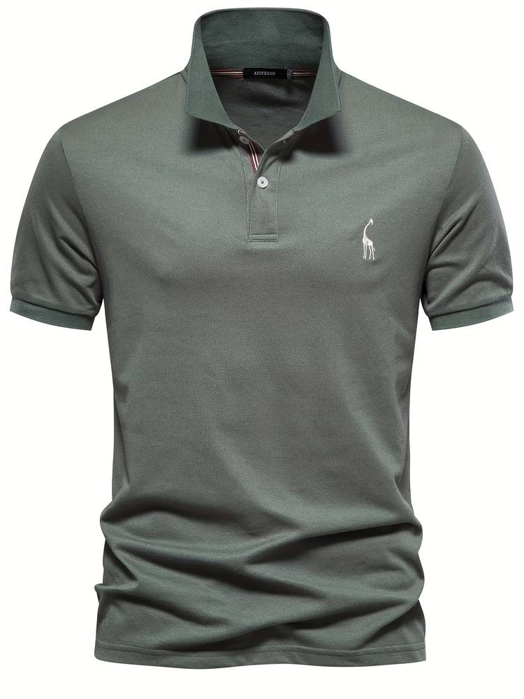 Stylowy Polo Męski - Jasper-Zielony wojskowy-S-Trend Polska