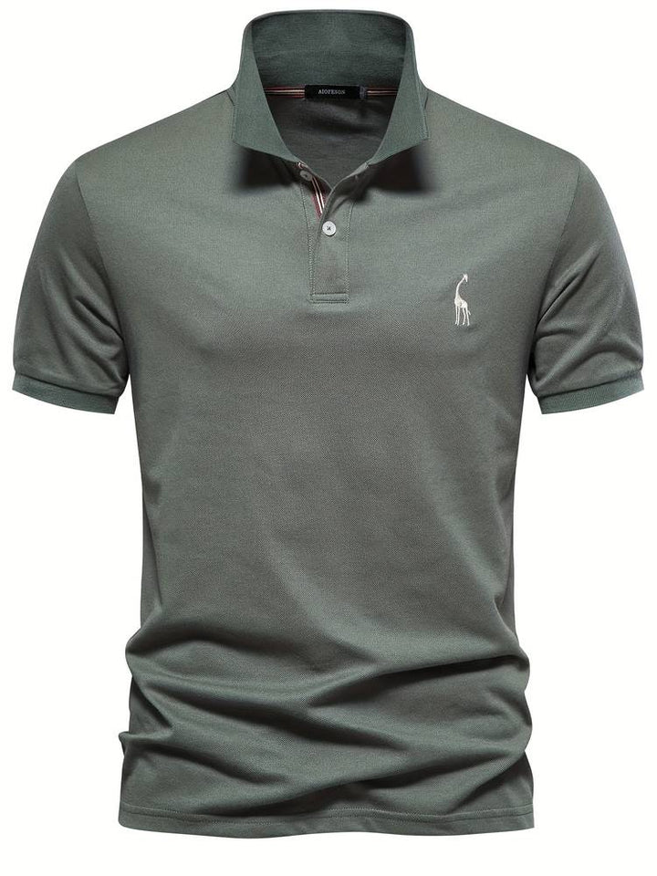 Stylowy Polo Męski - Jasper-Zielony wojskowy-S-Trend Polska