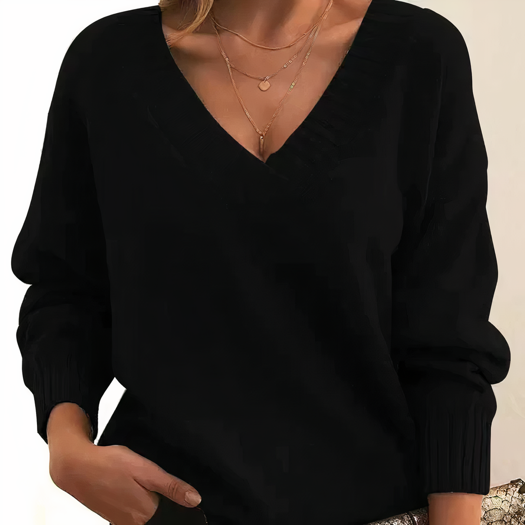 Stylowy sweter damski z kaszmiru - Isabella-Czarny-S-Trend Polska