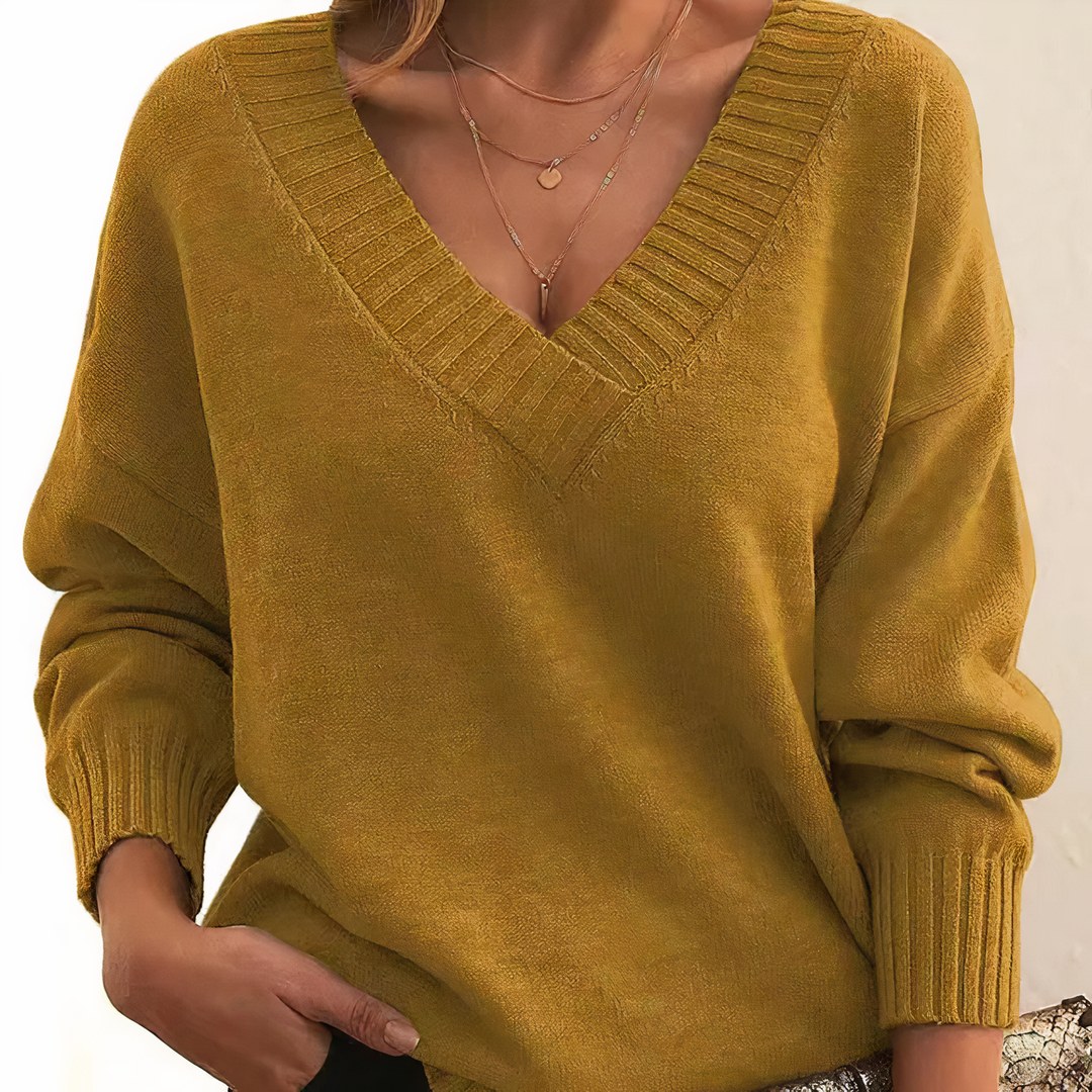 Stylowy sweter damski z kaszmiru - Isabella-Złoto-S-Trend Polska
