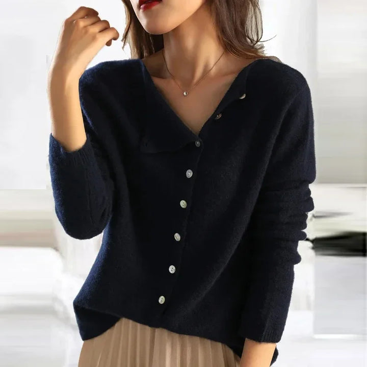 Stylowy Sweter Dziergany dla Kobiet - Leona-Czarny-S-Trend Polska