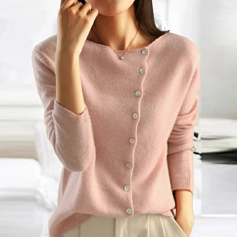 Stylowy Sweter Dziergany dla Kobiet - Leona-Róża-S-Trend Polska