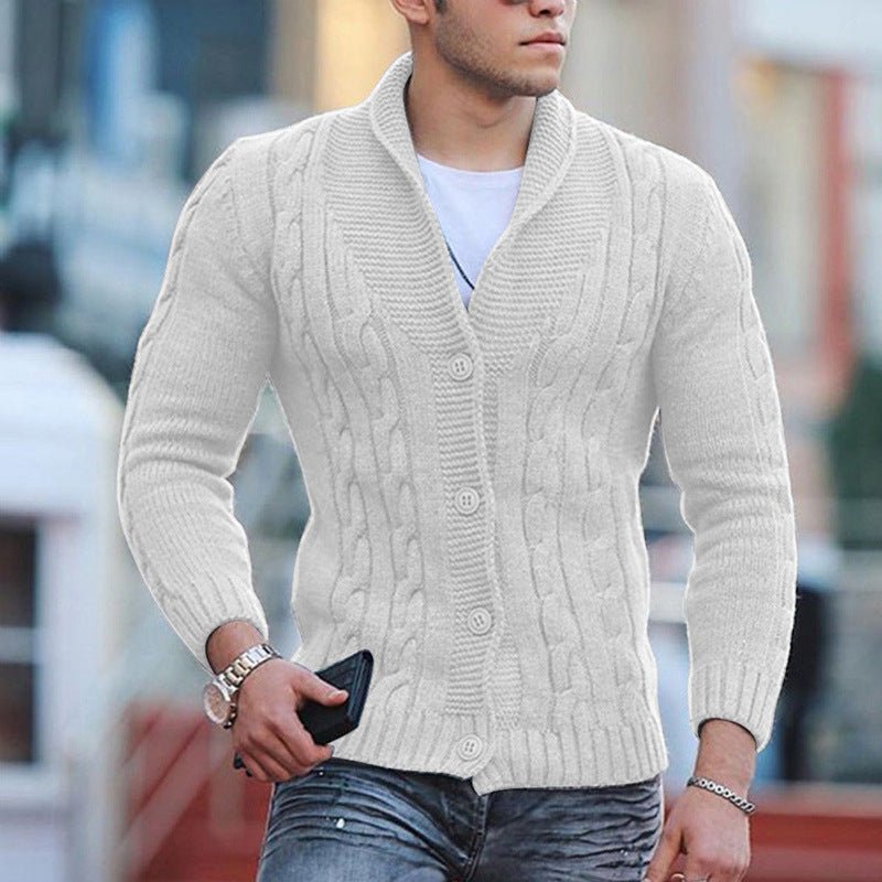 Stylowy sweter męski - Luca-Biały-2XS-Trend Polska