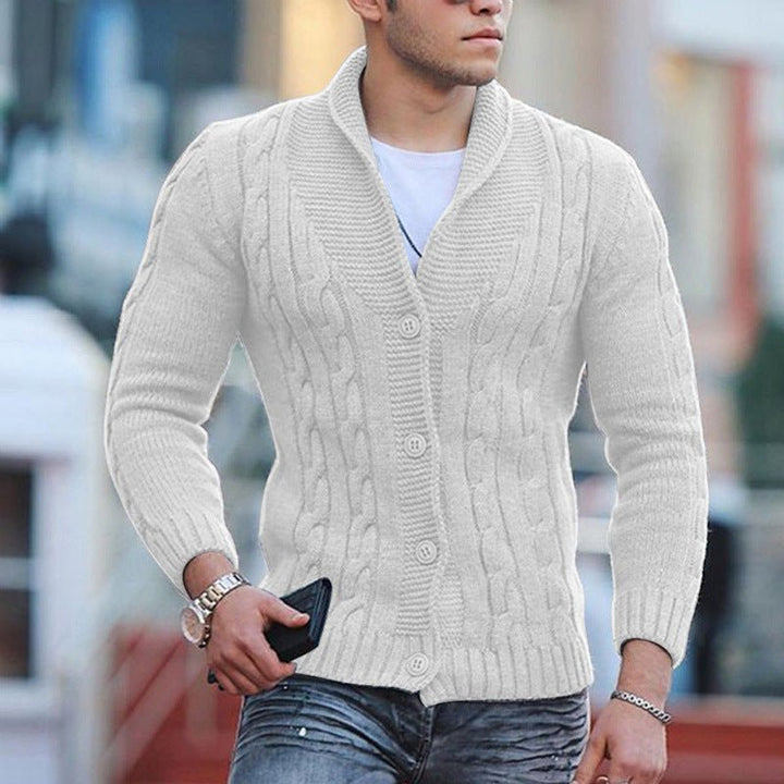 Stylowy sweter męski - Luca-Biały-2XS-Trend Polska
