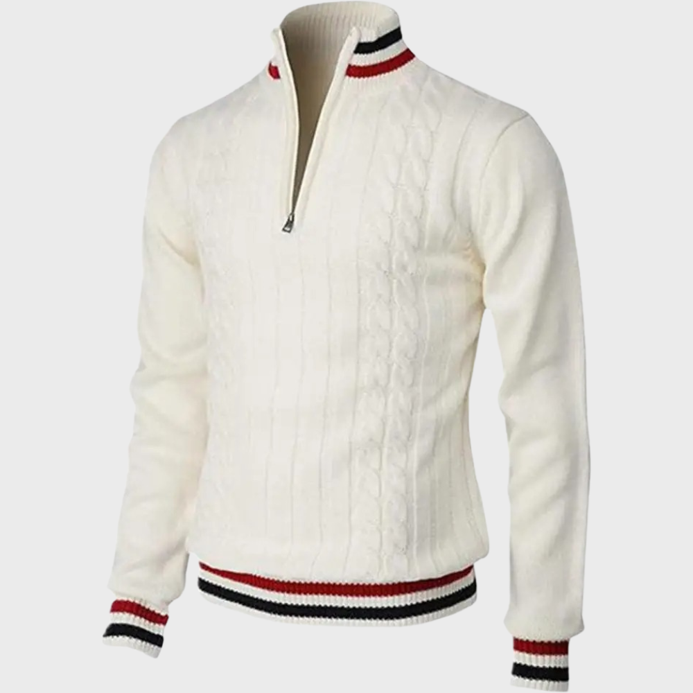 Stylowy sweter męski - Luca-Biały-S-Trend Polska