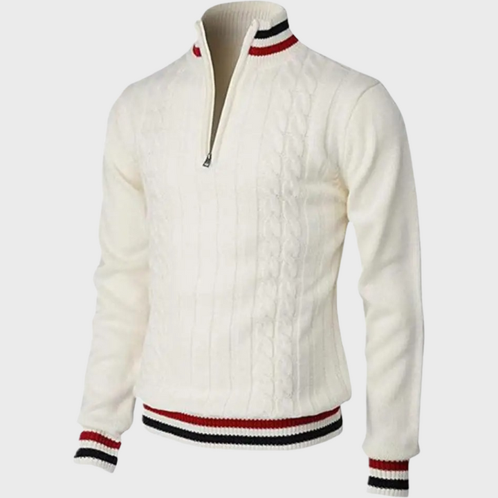 Stylowy sweter męski - Luca-Biały-S-Trend Polska