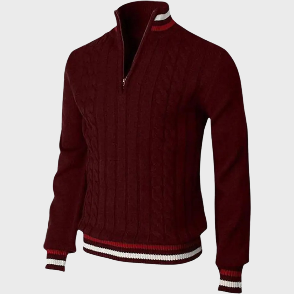 Stylowy sweter męski - Luca-Bordeaux-S-Trend Polska