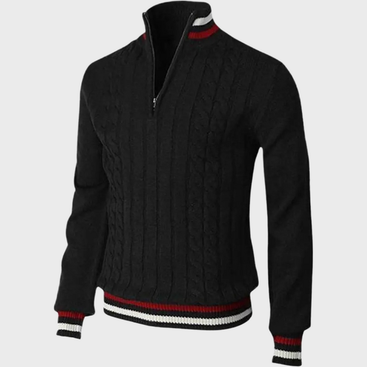 Stylowy sweter męski - Luca-Czarny-S-Trend Polska